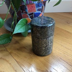 Marble Stone Cylinder Jar with Lid
